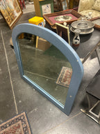 Early 20th Century Arched Dresser Mirror in Slate Blue, c. 1920–1940