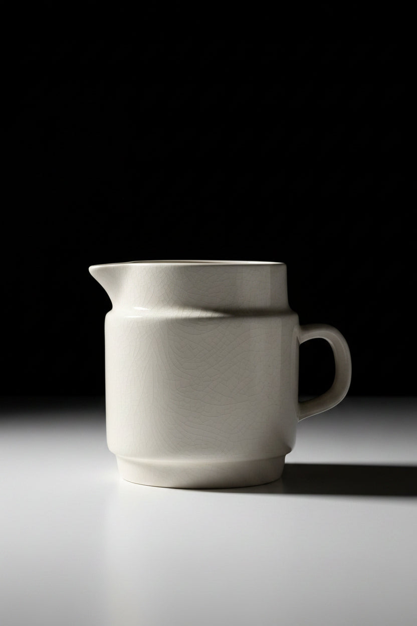 Alamo Pottery White Art Deco Creamer, c. 1940s