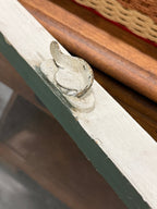 Salvaged Wood Window Sash, Chippy Green over White Paint with Original Glass, American, c. 1910–1940