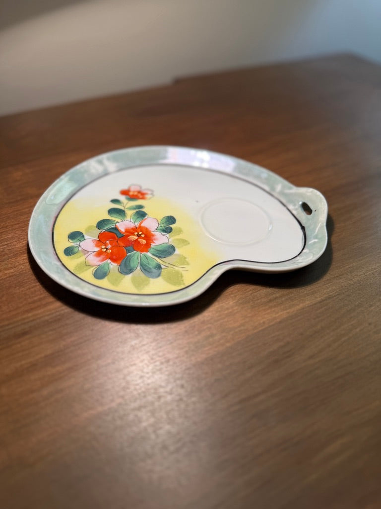 Vintage Hand-Painted Japanese Ceramic Ashtray (c.1930s–1940s)