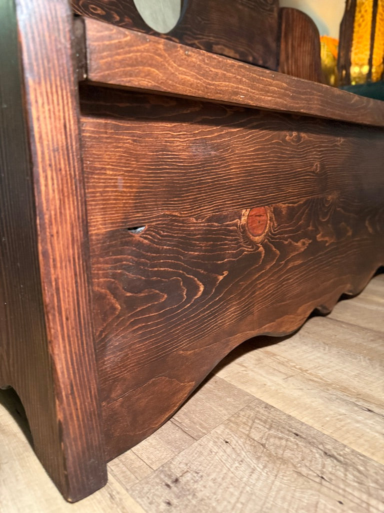 Antique Walnut & Cherry Storage Bench with Lift-Top (c.1880–1900)
