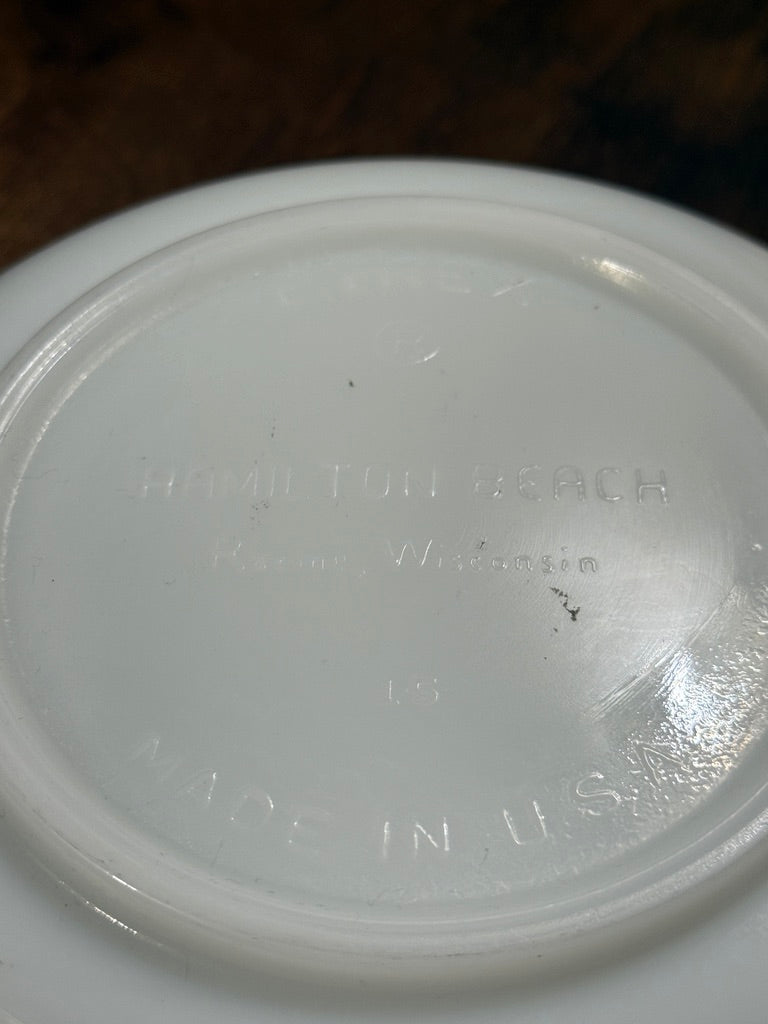 Hamilton Beach Milk Glass Bowl c.1935–1950 | Vintage American Kitchenware