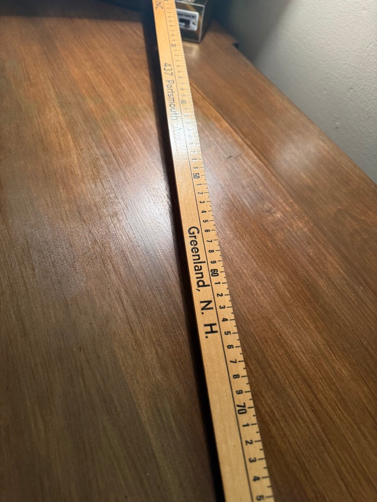 Mid-Century H. H. Oil Co. Advertising Wooden Yardstick | Greenland, New Hampshire, c. 1940s–1950s
