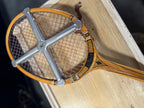 Vintage Davis Imperial Deluxe Wooden Tennis Racquet With Zephyr Press, Circa 1960s–1970s
