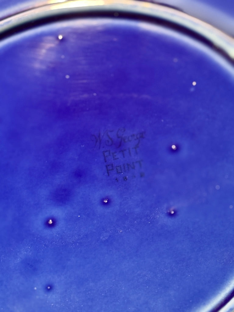 W. S. George “Petit Point” Cobalt Blue Plate (c. 1940s–1950s)