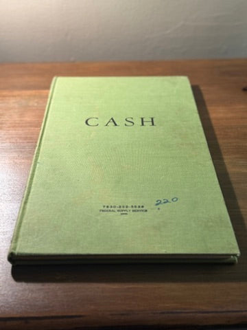 Mid-Century U.S. Government Cash Ledger | Olive Green Cloth Accounting Book, c. 1950s