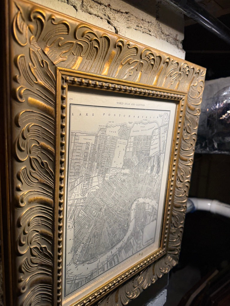 1939 New Orleans City Map | Lake Pontchartrain | Collier’s World Atlas Framed Print