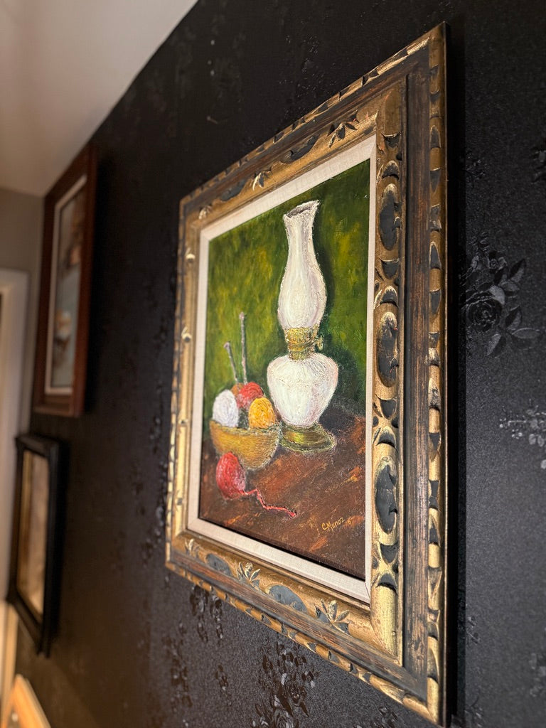 Mid-Century Still Life Painting by C. Munoz, 1967