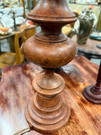 Vintage Turned Baluster Table Lamp with Mica Shade, c. 1950–1980