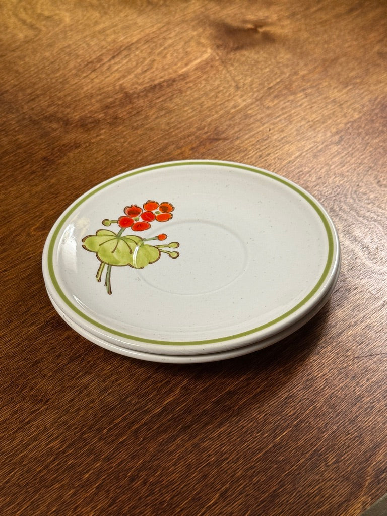 Metlox Poppy Trail Saucer c.1950–1965 | Mid-Century California Pottery (Pair) Set Of 2