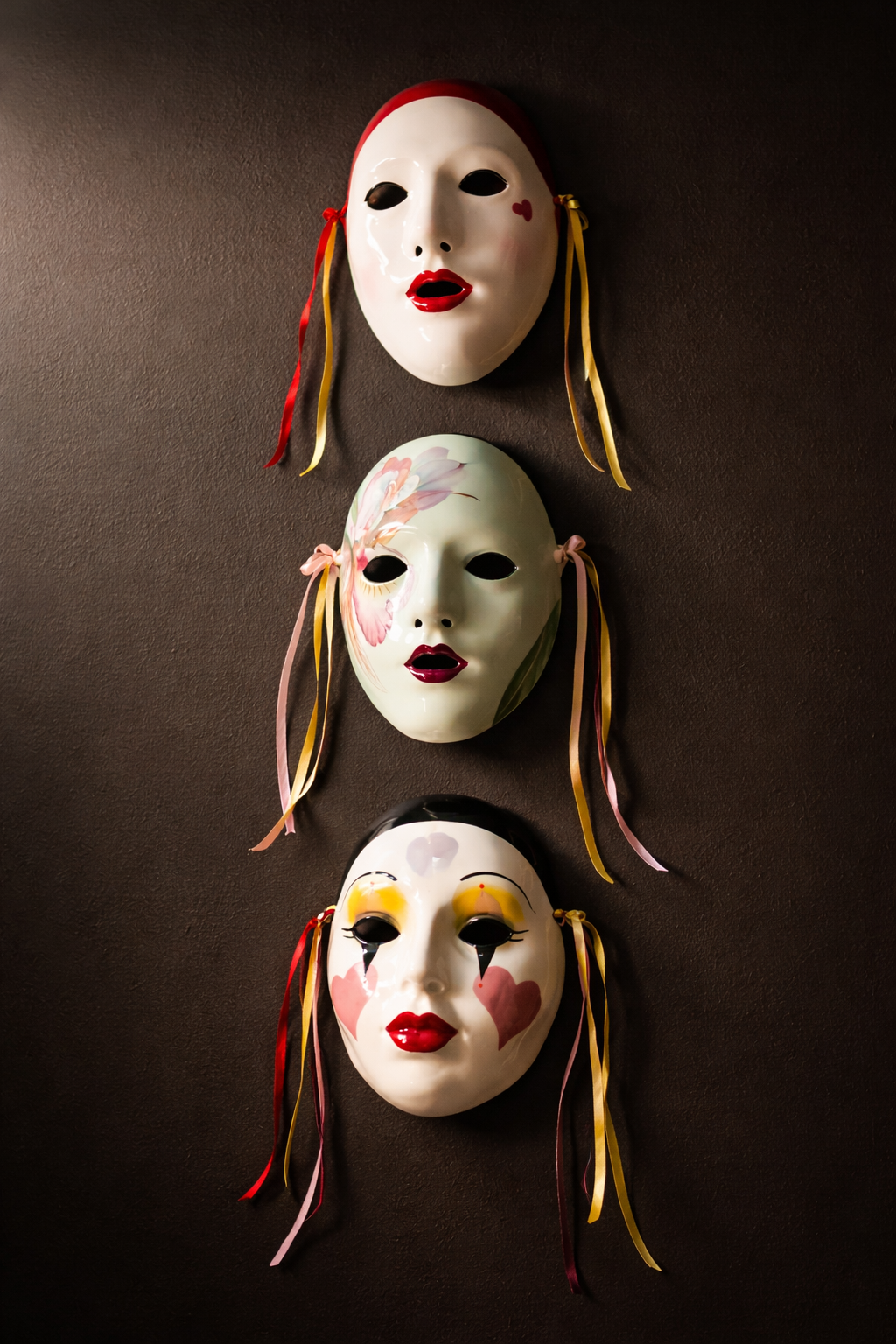 1978 Pelzman Designer Ceramic Carnival Masks – Set of Three