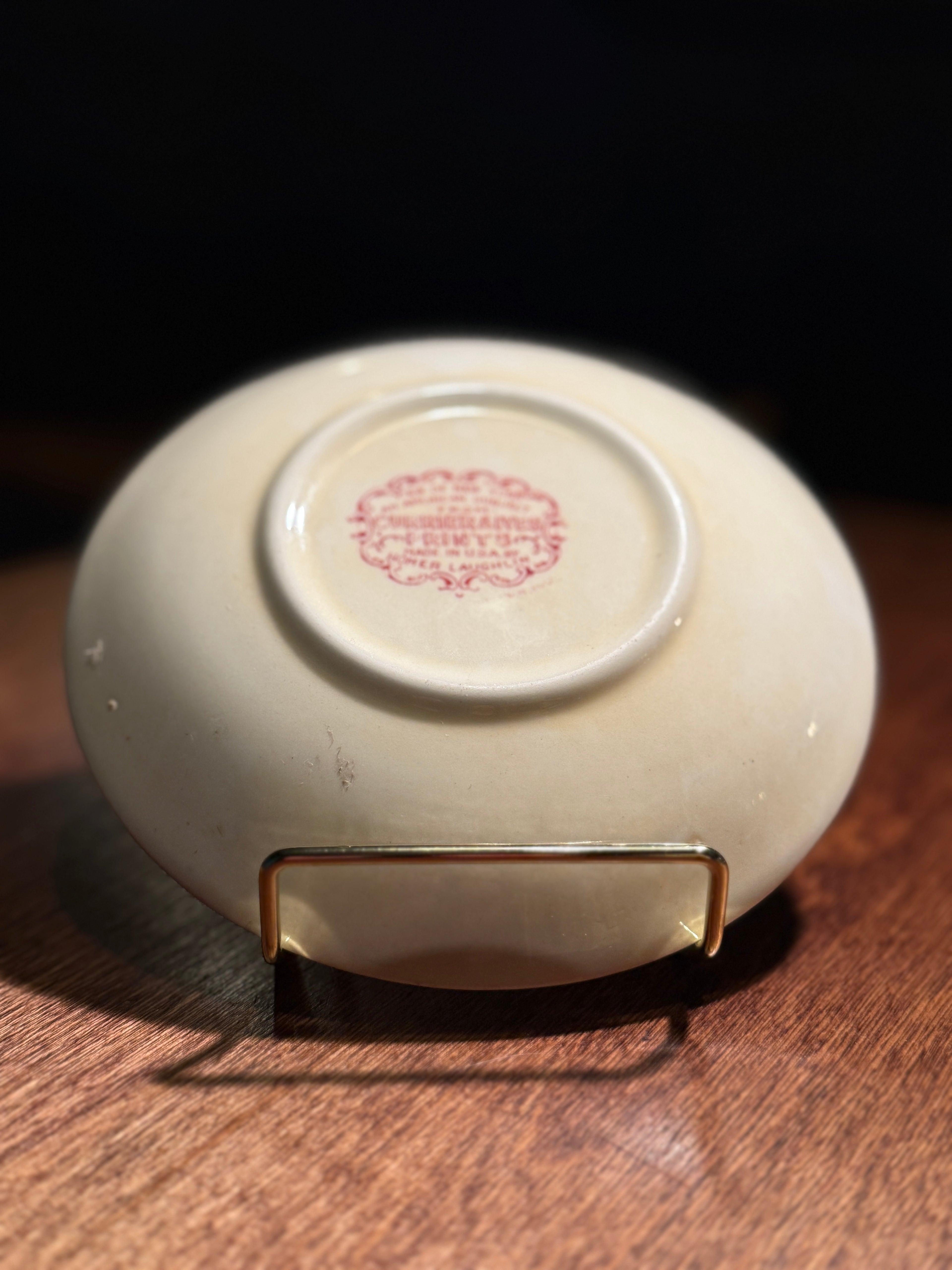 Currier & Ives “View of New York” Red Transferware Bowl by Homer Laughlin, Made in USA (c. 1940s–1950s)