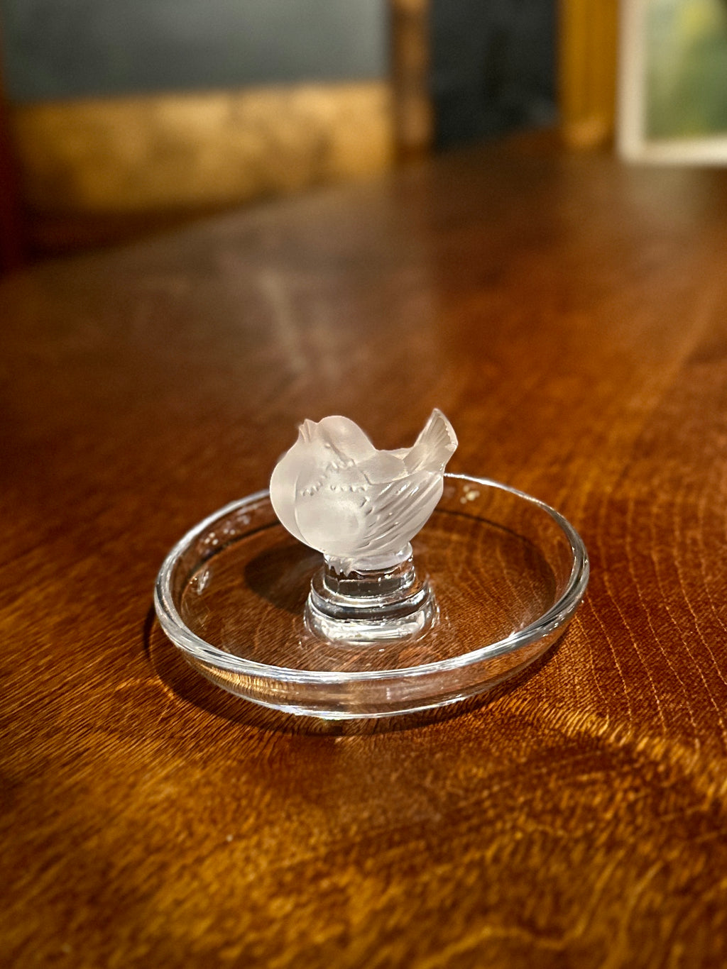 Mid-Century Lalique Crystal Bird Vide-Poche c.1950–1970