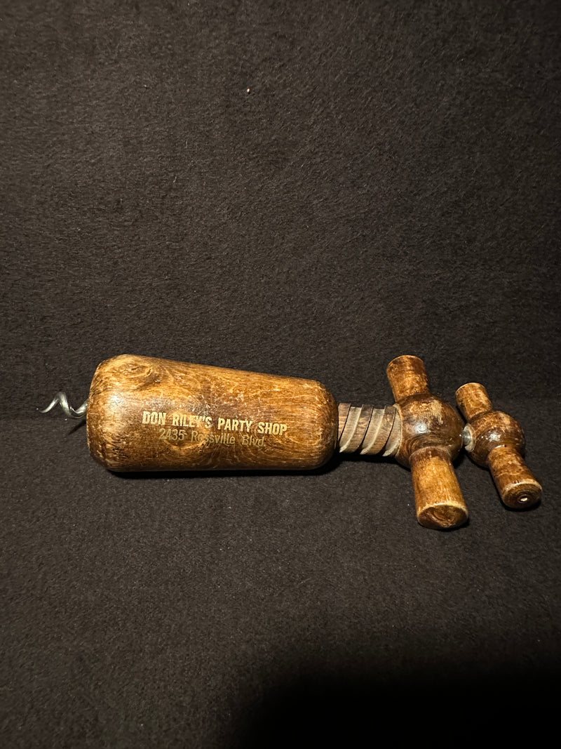 Don Riley’s Party Shop corkscrew, Chattanooga TN memorabilia c. 1960