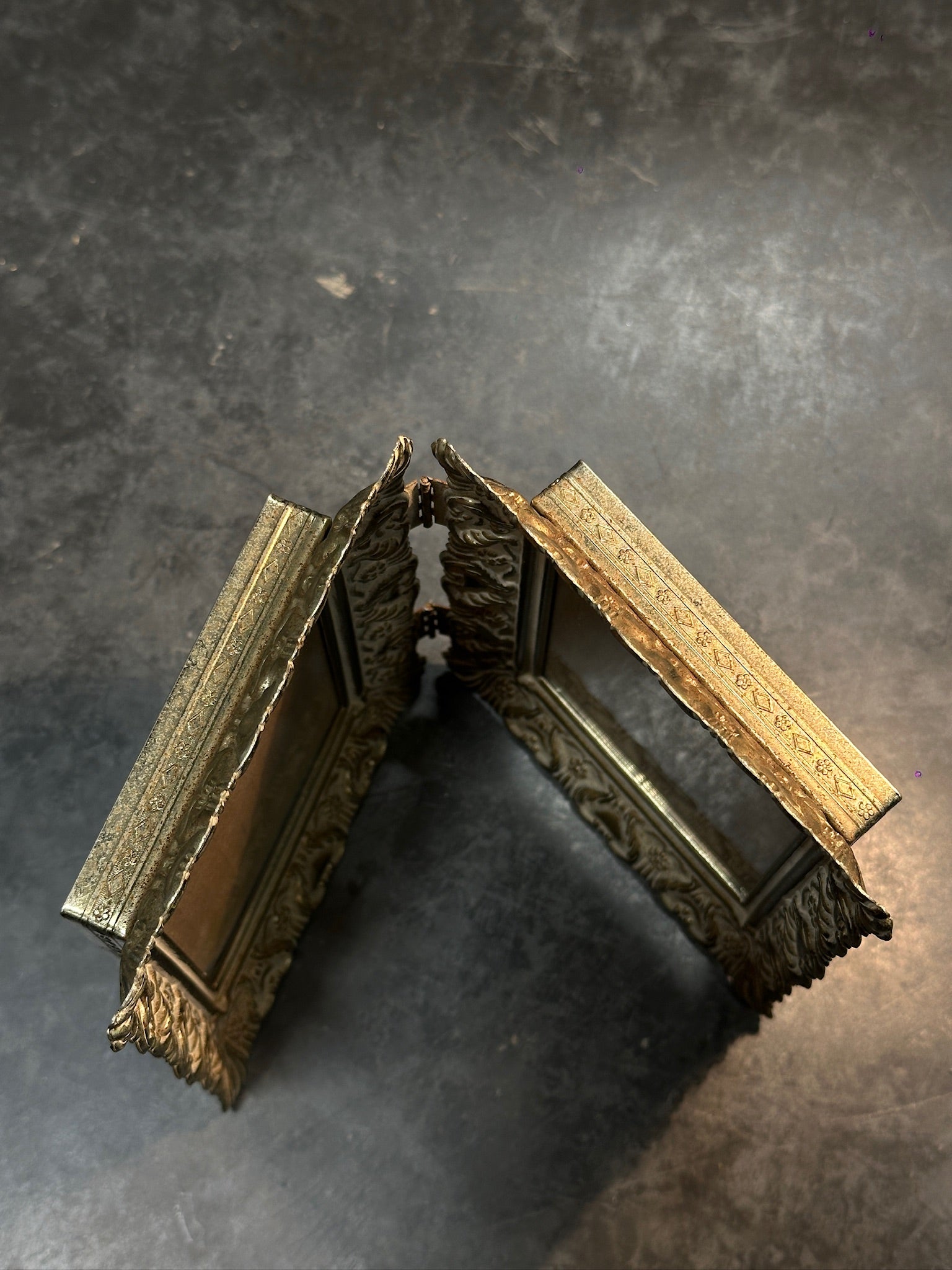 Mid Century Picture Frame, c. 1940s–1960s Ornate Hinged Double Frame