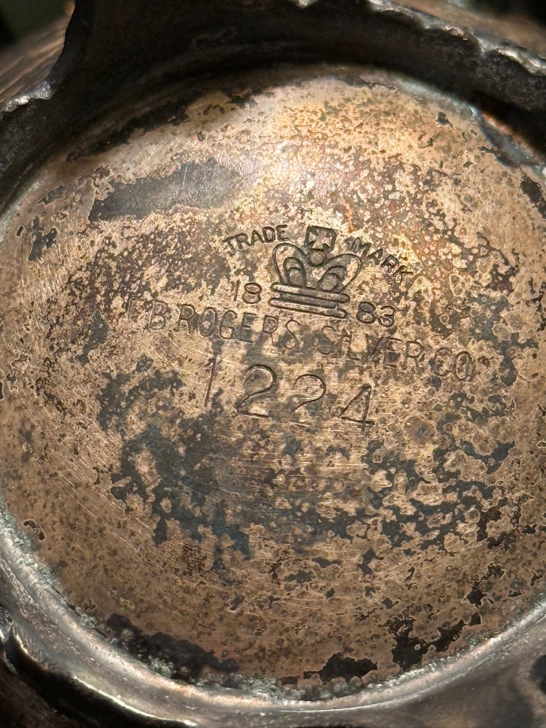 Vintage FB Rogers Silver Co Sugar Bowl 1224 – Silverplate Tripod Footed Creamer c. late 1940s-50s