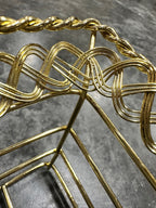 Gilt Wire Serving Tray with Twisted Rope Rail and Braided Openwork Gallery, Italian Manner, c. 1960–1990