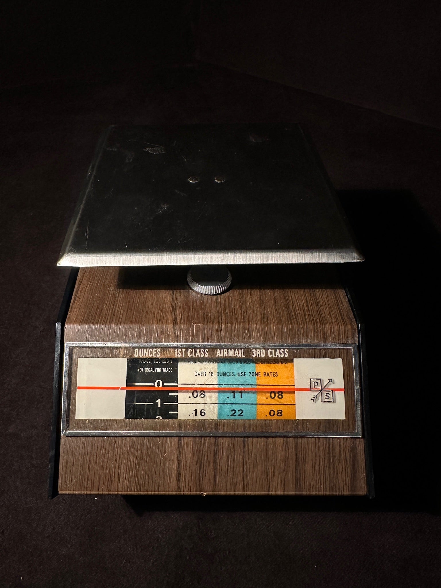Park Sherman Postal Scale with 1968 Rates, c. 1960s