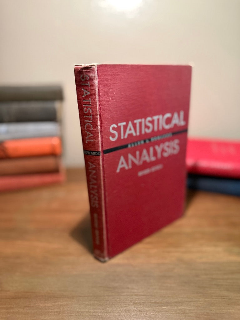 Allen L. Edwards Statistical Analysis 1960 Revised Edition Academic Text