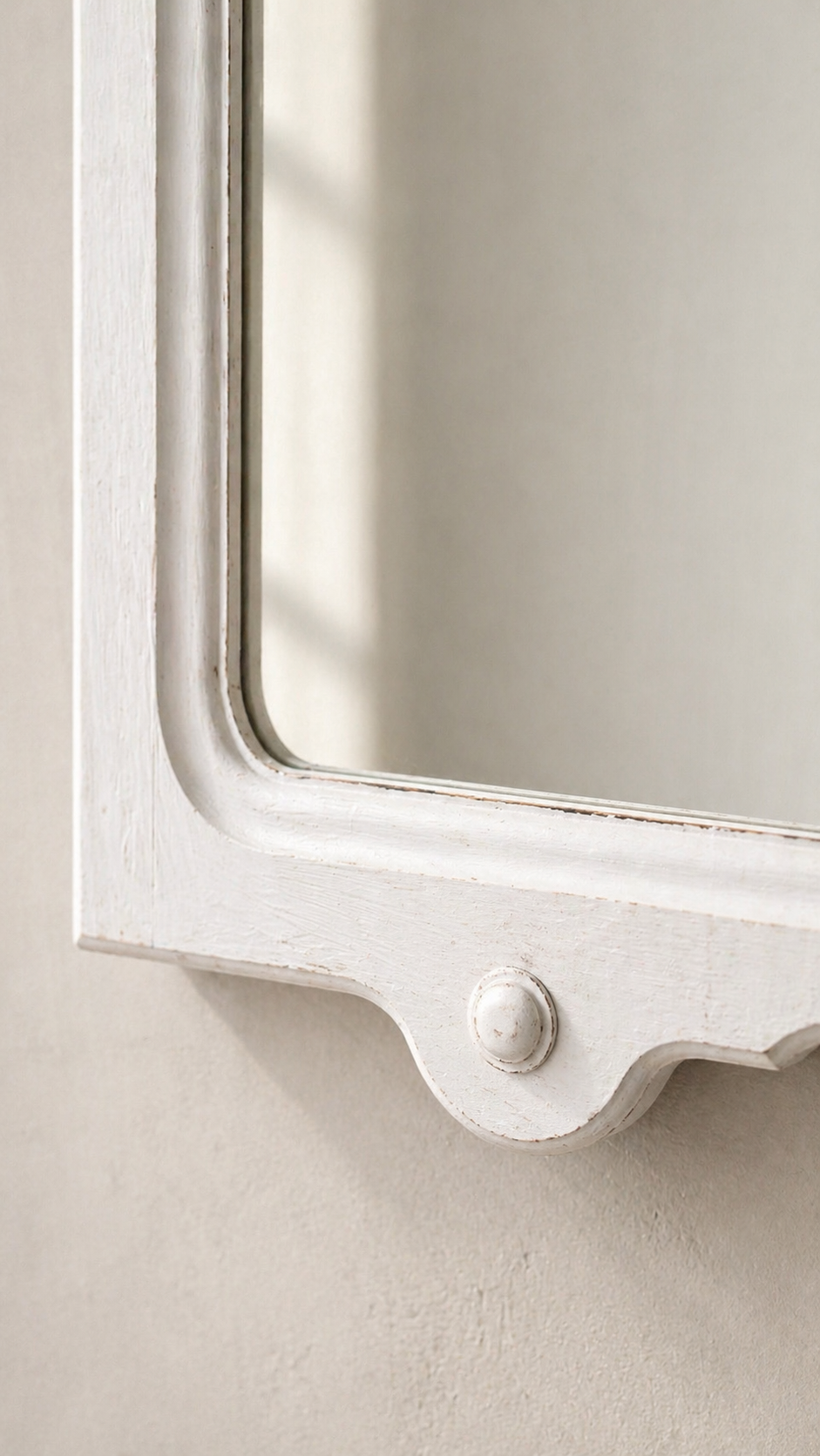 c. 1930s–1940s White Painted Wood Arched Mirror