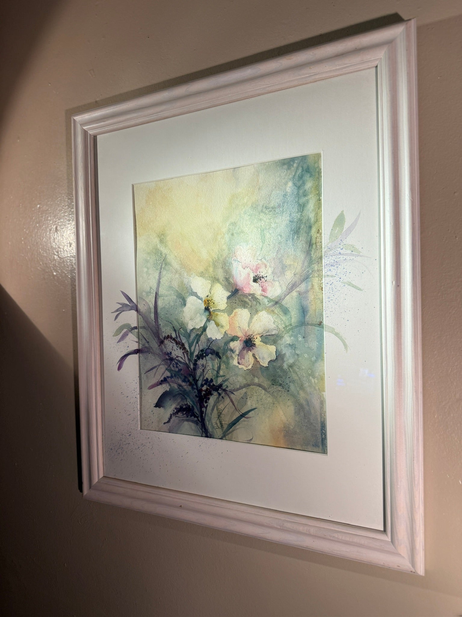 Original Watercolor by Sally Shaw (1998) Reno Artist Floral Painting