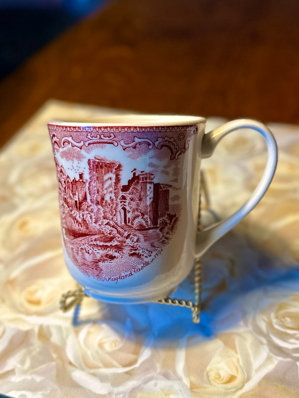 English Transferware Mug – Raglan Castle Scene, Mid-20th Century | Curated Reduction