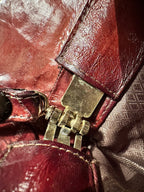 Burgundy Genuine Eel Skin Shoulder Bag, c. 1970s