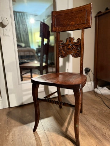 Late Victorian–Early Edwardian Carved Wood Side Chair, Circa 1895–1915