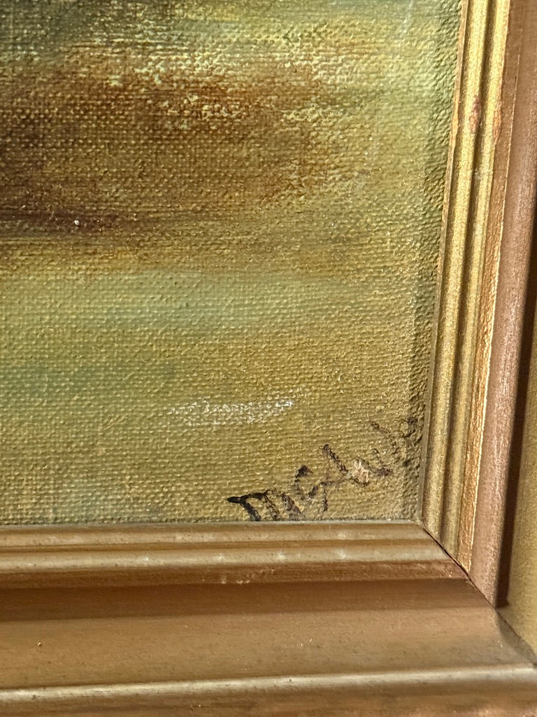 Mid-Century Floral Still Life Oil Painting Signed McAuley (c. 1955)