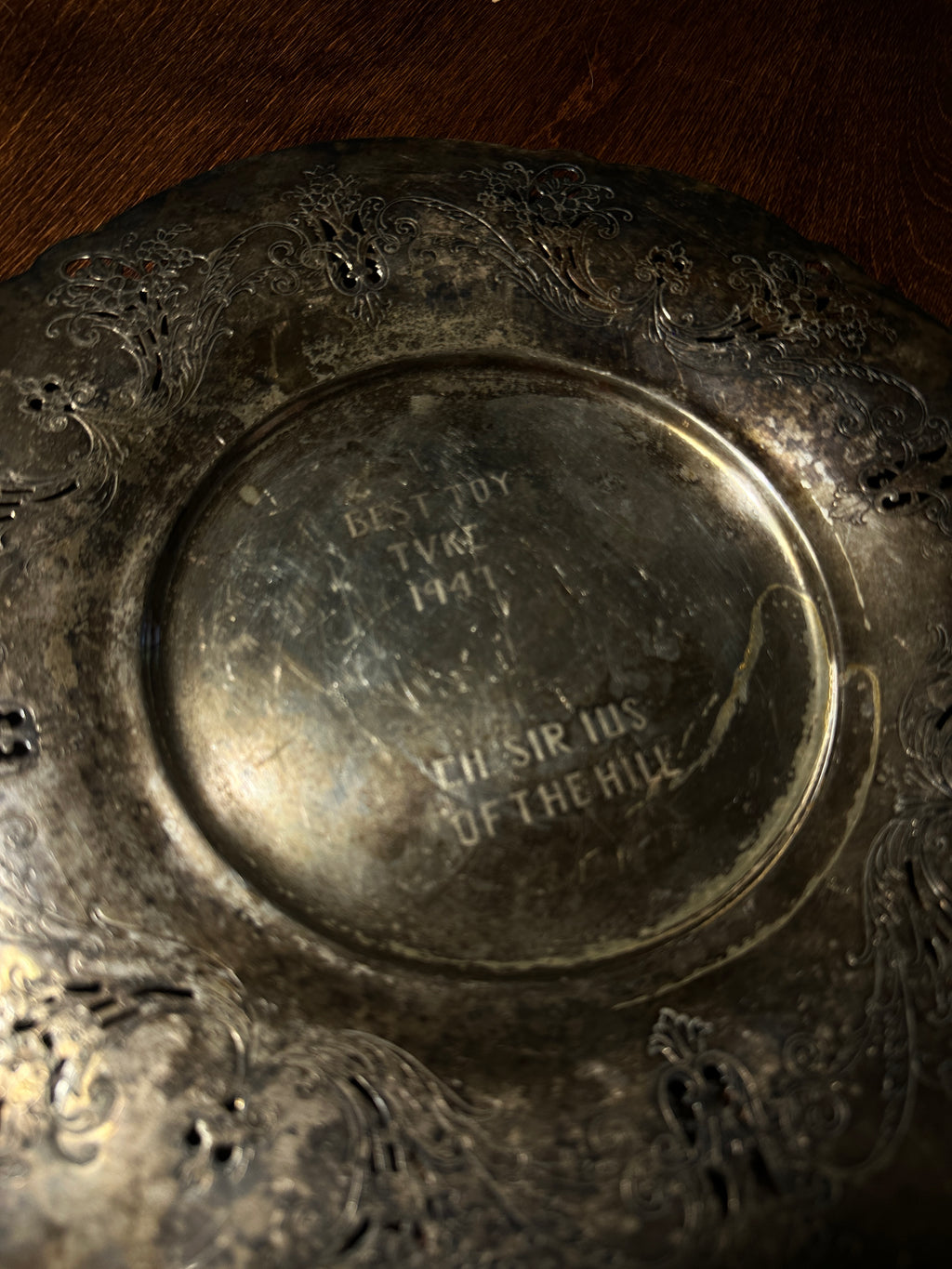 1947 Wm. Rogers Marigold Silverplate Presentation Platter, Knoxville Tennessee