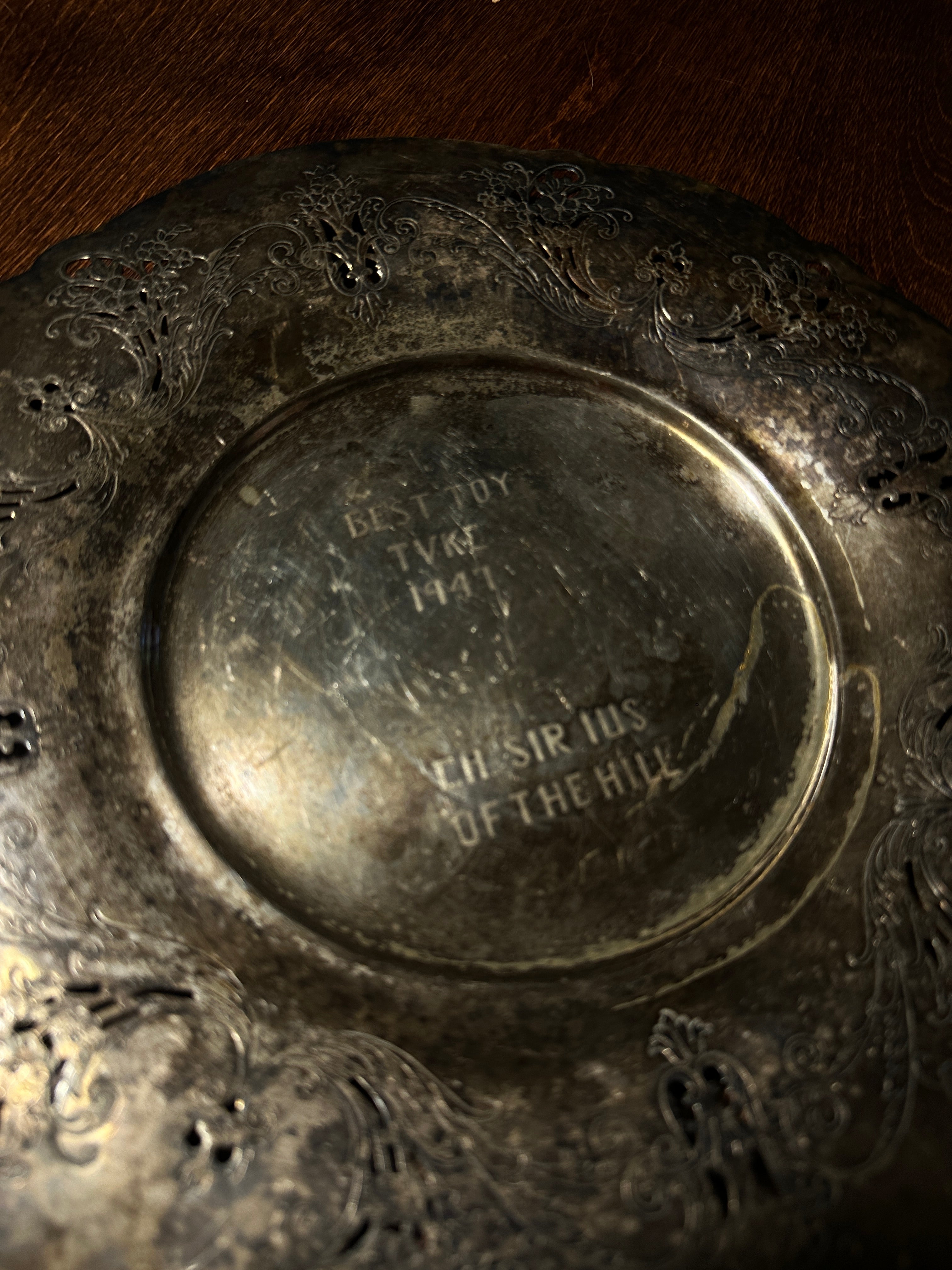 1947 Wm. Rogers Marigold Silverplate Presentation Platter, Knoxville Tennessee