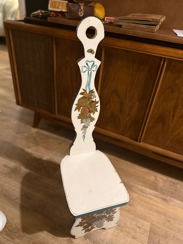 Mid Century Vintage Hand-Painted Folk Art Child's Chair c.1950