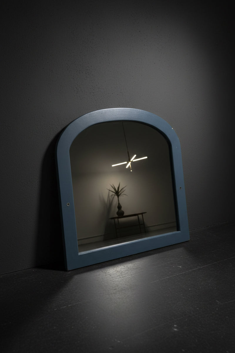 Early 20th Century Arched Dresser Mirror in Slate Blue, c. 1920–1940