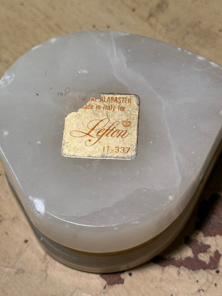 Italian Alabaster Trinket Box for Lefton, Hand-Painted (c. 1950s–1960s)