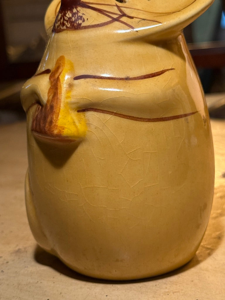 Vintage Ceramic Mouse Salt or Pepper Shaker, c. 1940s–1950s