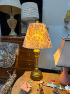 Brass Candlestick Table Lamp, Neoclassical Revival Column with Tulip Bobèche, c. 1950–1970