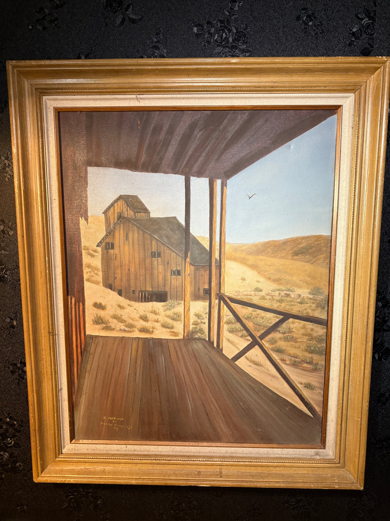 Mid-Century Oil On Canvas Signed Terry Daughtery Berlin Nevada, c 1970-1980