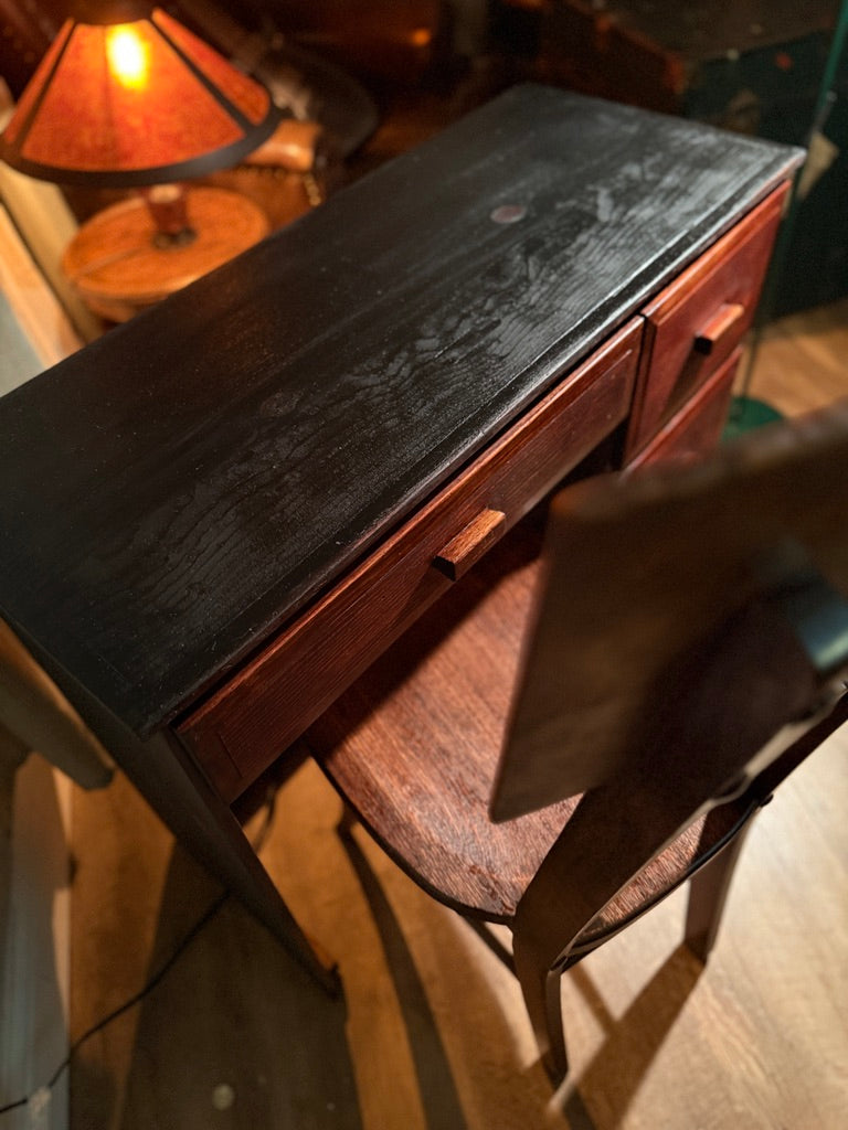 Early 20th Century Solid Wood Writing Desk, c. 1910s–1920s, Hand-Finished