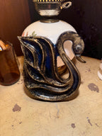 Vintage Cobalt Blue Glass Swan Paperweight, c. 1930s–1950s