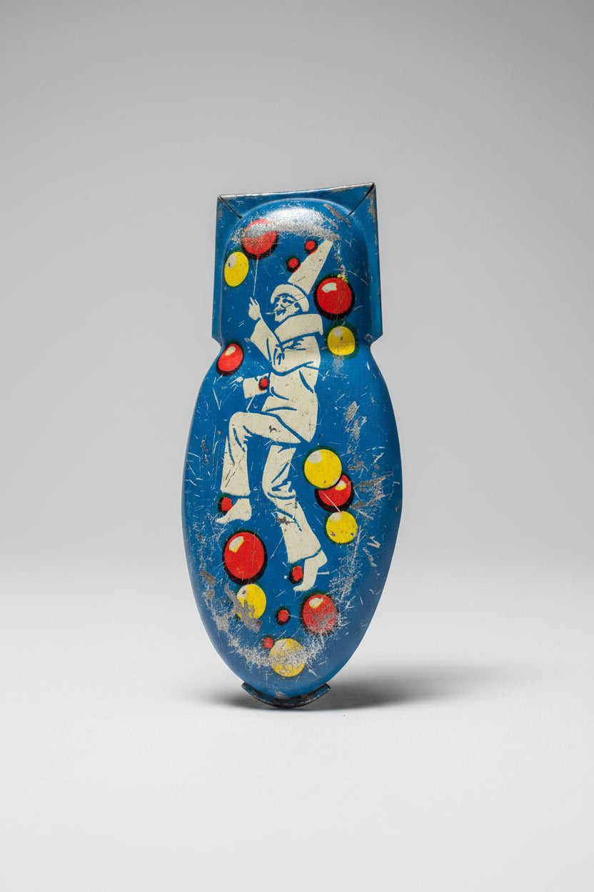 Vintage Kirchhof Tin Lithograph Circus Clown Clicker Toy (c. 1940s–1970s)
