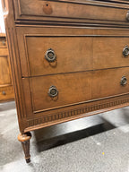 Antique Federal Revival Tall Chest of Drawers in Orange Gunstock Finish, Circa 1920s
