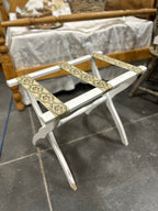 Scheibe Folding Luggage Rack with Floral Tapestry Straps, c. 1960s