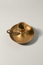Antique Brass Chamberstick Candle Holder with Floral Engravings – Reno, NV Antiques