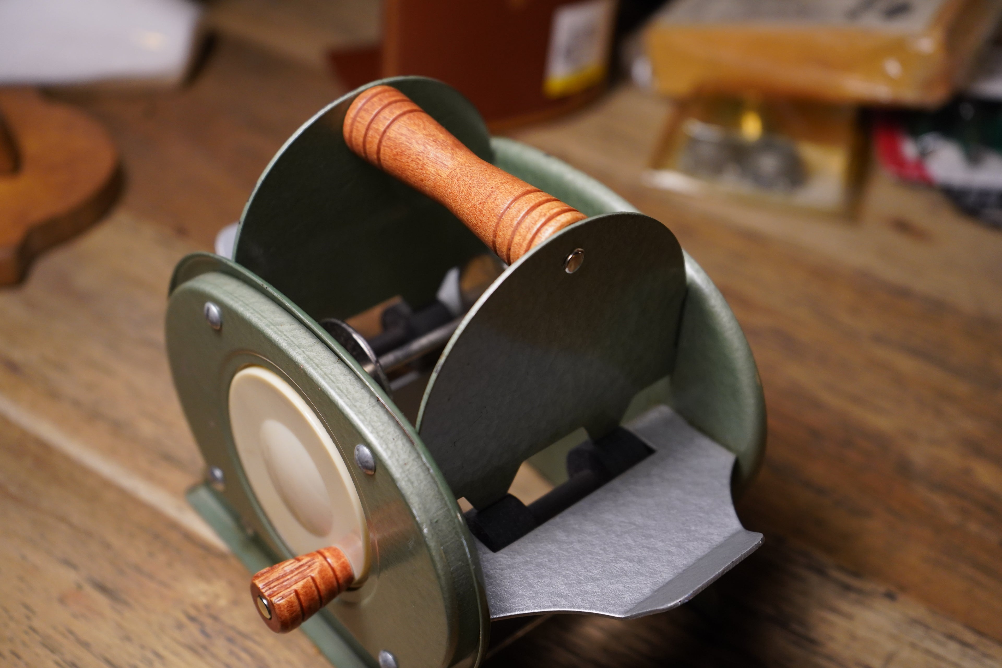 Vintage Mid Century Johnson Card Shuffler, c. 1950s Hand-Crank Card Shuffler