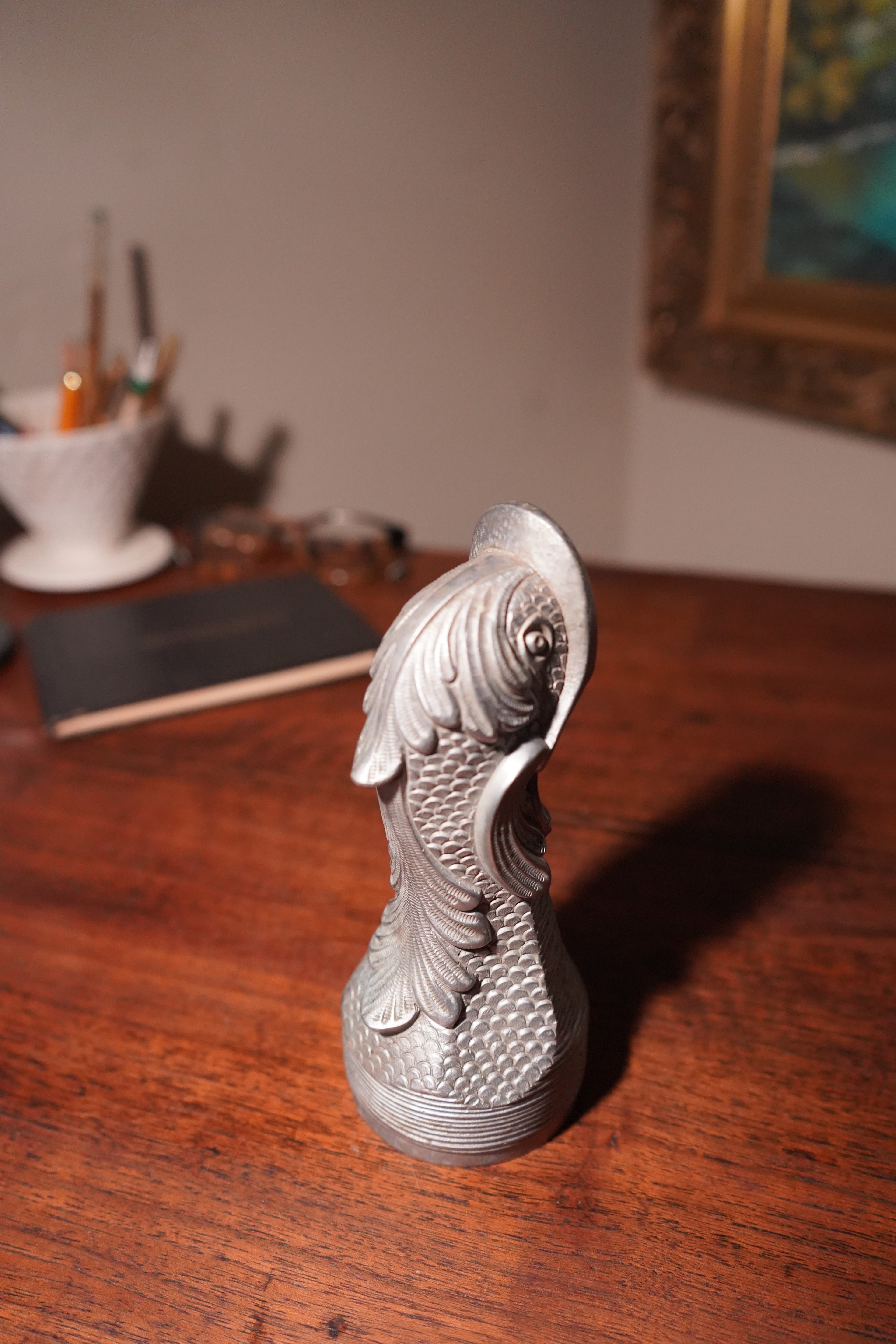 Vintage Cast-Metal Fish Fountain Spout, c. Mid-20th Century