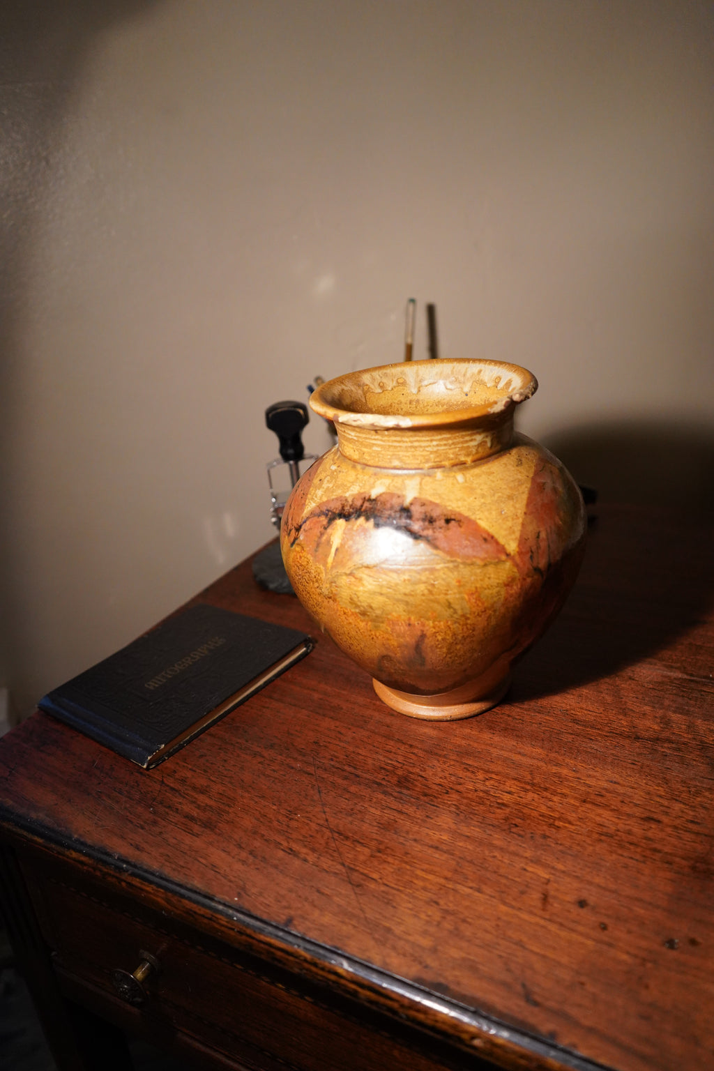 Chris Petersen Signed Studio Pottery Vase, c. Late 20th Century, c 1970s
