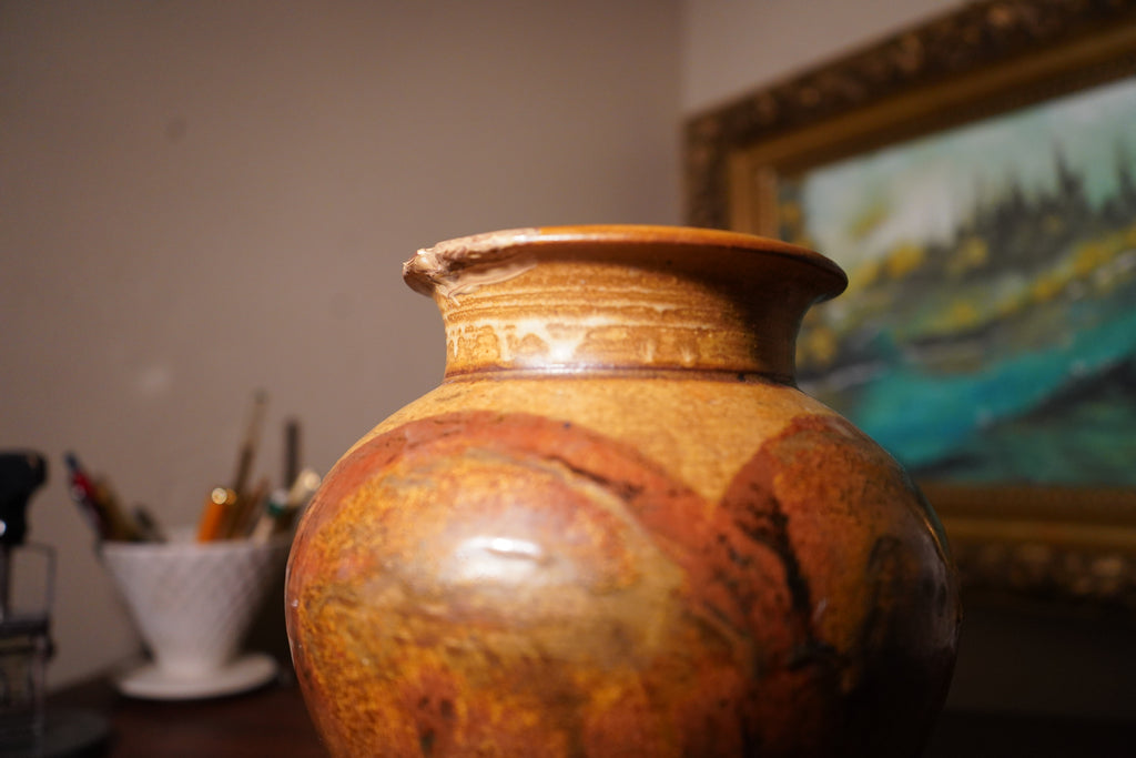 Chris Petersen Signed Studio Pottery Vase, c. Late 20th Century, c 1970s