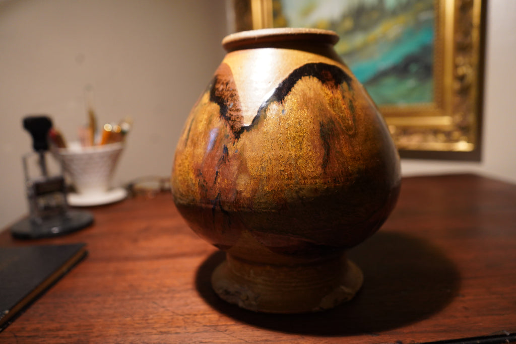 Chris Petersen Signed Studio Pottery Vase, c. Late 20th Century, c 1970s
