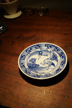 Pair of Vintage Delft Blue Personalized Birth Plates, c. 1980s