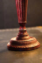 Early 20th-Century Red Painted Copper-Alloy Neoclassical Candlestick, c. 1920s–1940s